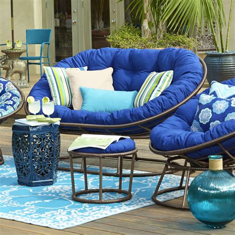 Papasan Outdoor Double Chair Frame - Mocha | Outdoor papasan chair