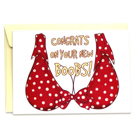 Greeting Cards Congrats On Your New Boobs Card Boob Job Card New Boobs My Xxx Hot Girl