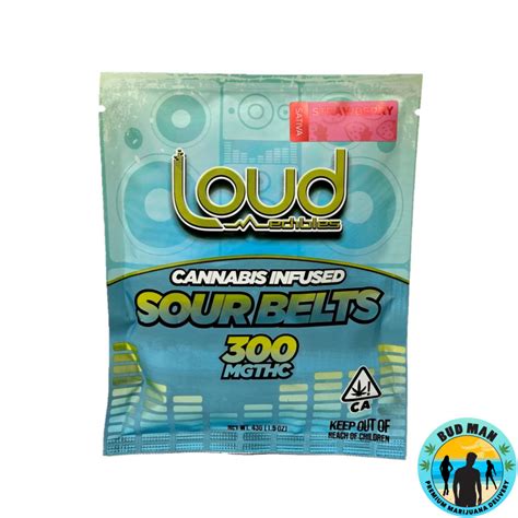 Loud Edibles Cannabis Infused Sour Belts 300mg Thc 5 Options Bud