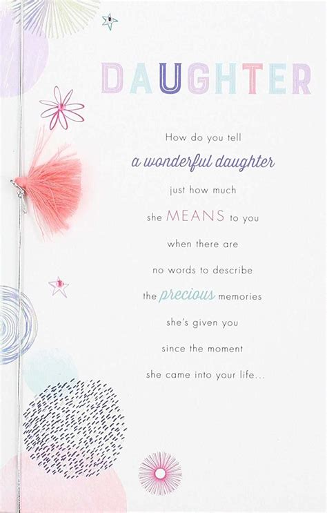 Daughter Birthday Card With Nice Sentimental Verse Luxury Card