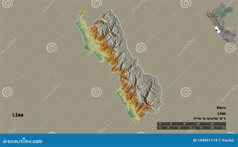 Lima Region Of Peru Zoomed Relief Stock Illustration Illustration