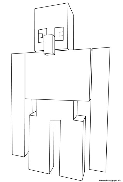 Minecraft Iron Golem Coloring Pages Printable