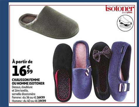 Offre Chausson Femme Ou Homme Isotoner Chez Auchan