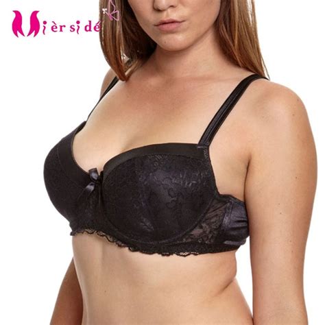 Mierside 1192 Plus Size Women Underwear Bralette Black Sexy Lace Bra 34