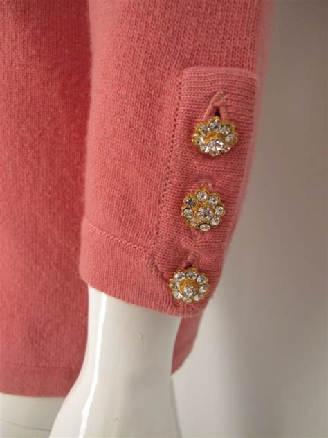 Chanel Cashmere Cardigan Wrhinestone Buttons At 1stdibs