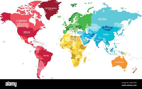 Mapa Pol Tico Del Mundo Ilustraci N Vectorial Con Diferentes Colores