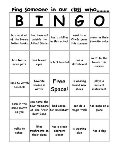 9 Best Images About Get To Know Someone Bingo On Pinterest Bingo