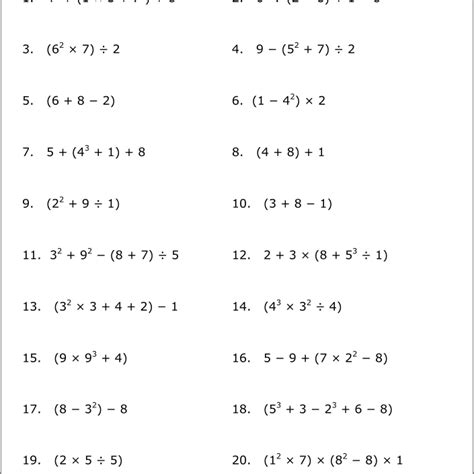 Use our 7th grade math worksheets to practice expressions and equations, rational numbers, ratio, proportions, area, volume, surface area and more. Math Worksheets: Order of Operations or PEMDAS