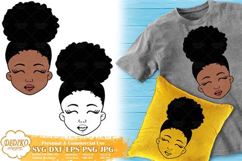 Black Girl Svg 2 Afro Puff Girl Svg Silhouette Svg Didiko Designs