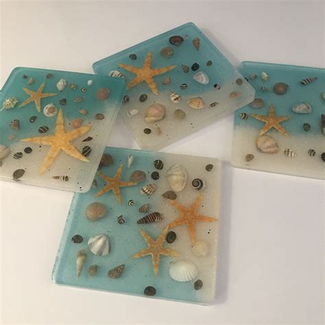 Browse our full collection of elegant coastal furniture, lighting, decor & more. Resin seashell beach coasters | Beach themed art