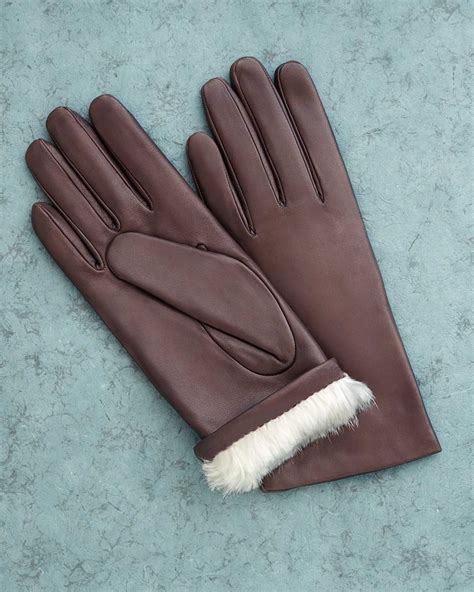 Handmade Rabbit Fur Lined Italian Leather Gloves By Fratelli Orsini