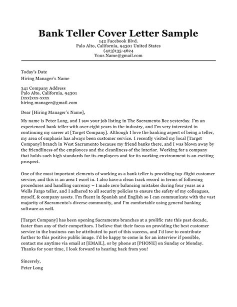 How to write letter to a bank manager: Bank Teller Cover Letter Sample & Tips | Resume Companion