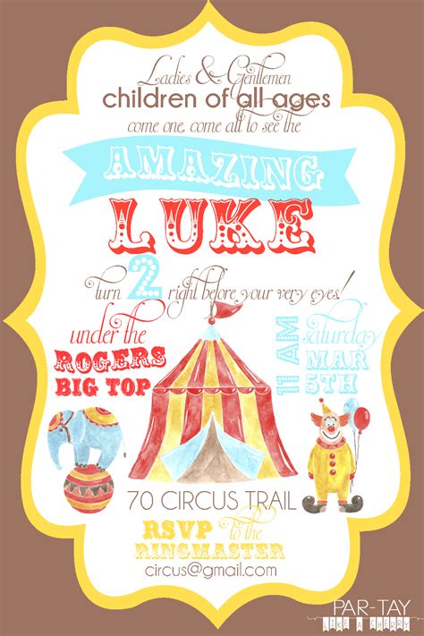 Free Circus Birthday Invitation - Party Like a Cherry
