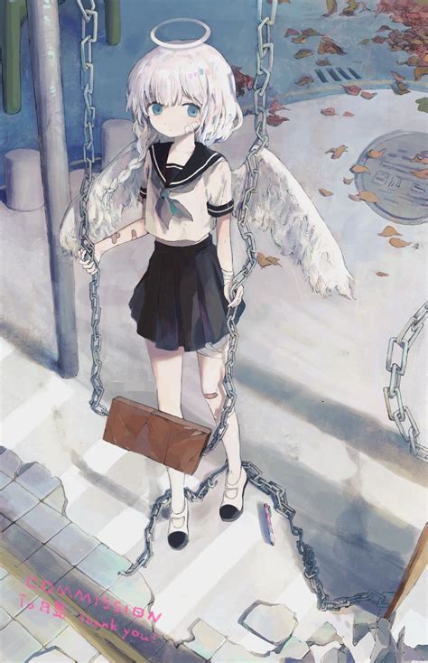 Original Commentary Commission Highres 1girl Angel Angel Wings