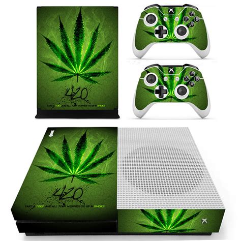 Decal Skin Sticker For Xbox One S Slim Cannabis Weed