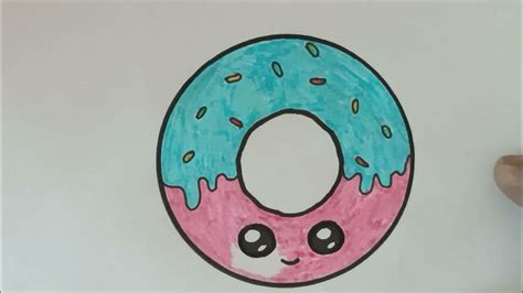 How To Draw Cute Donut Easy Step By Step Kawaii Donut Drawing Youtube