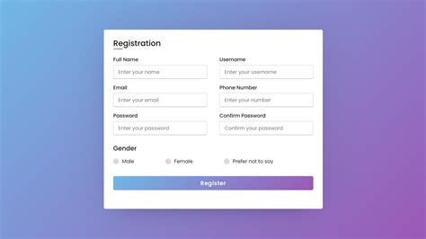 Create Responsive Registration Form In Html Css