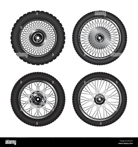 Detailed Motorcycle Wheels Vector Illustration Stock Vector Image
