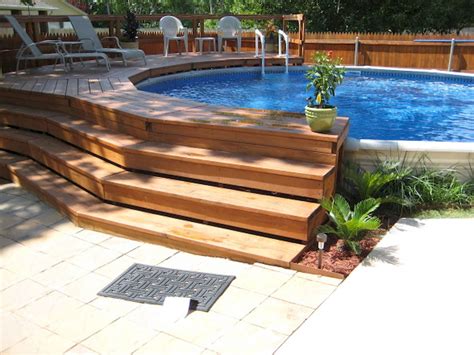 Creating The Perfect Backyard Above Ground Pool Deck Decoomo