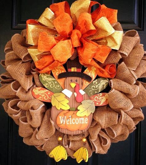 Thanksgiving Welcome Turkey Wreath