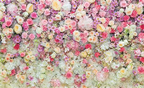 Beautiful Flowers Pastel Colours Wall Paper Mural Buy At