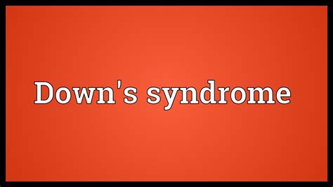 Down's syndrome Meaning - YouTube gambar png