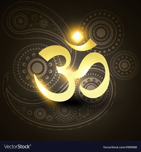 Beautiful Golden Om Symbol Royalty Free Vector Image