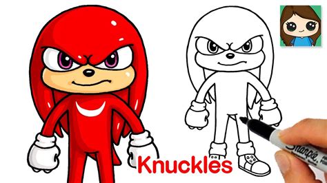 How To Draw Knuckles From Sonic The Hedgehog Easy Drawings Dibujos
