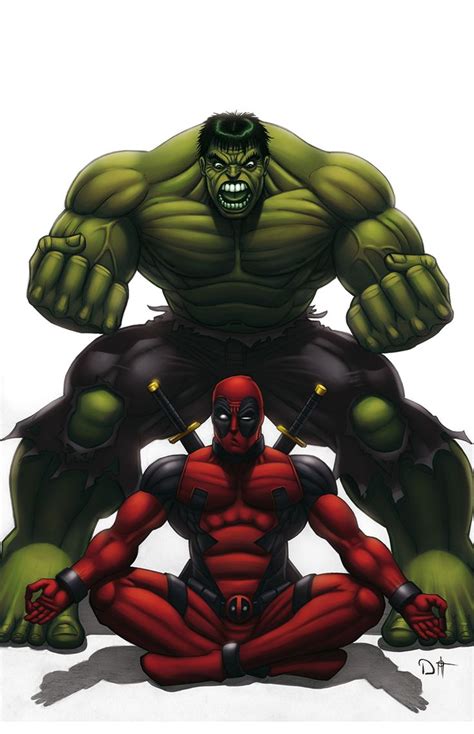 Hulk Deadpool Colored Version By David Ocampo On Deviantart Hulk