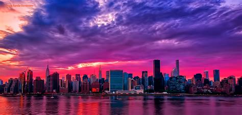 Pretty Pink And Purple Sunset In Nyc Ingas Angle