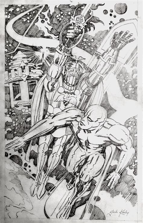Jack Kirby Silver Surfer Soaring The Cosmic Skies 1974 Pencil Twice Up