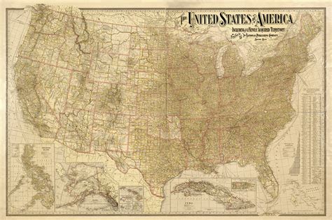 1901 United States Antique Map — Museum Outlets
