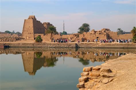 Sacred Lake In Karnak Temple Stock Photo Image Of Horizontal Daytime