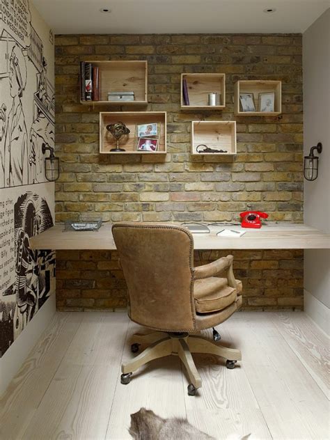 14 Charming Home Office Designs With A Stone Wall