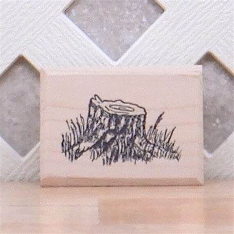 Tree Stump Rubber Stamp Wood Mounted Sut E865tre Etsy