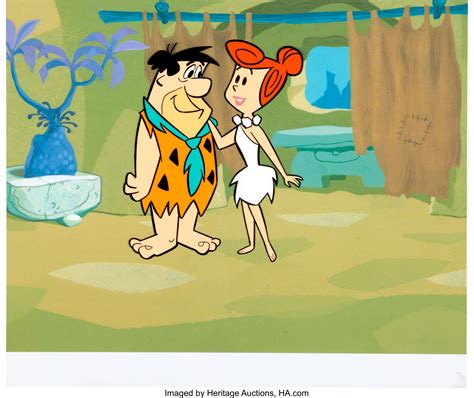 The Flintstones Fred And Wilma Publicity Cel Hanna Barbera 1960s