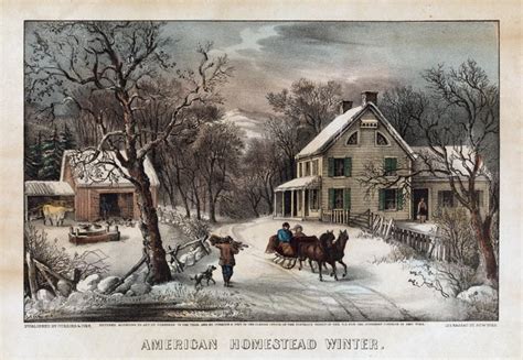 American Homestead Winter 1869 Currier And Ives