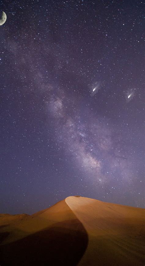 Download 1440x2630 Wallpaper Milky Way Desert Night Sky