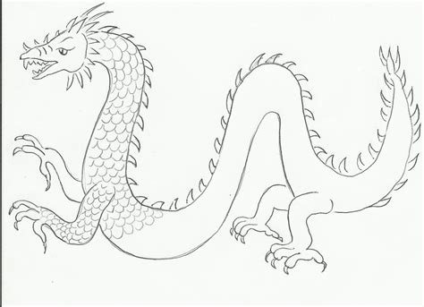 Serpent Type Dragon Chinese Dragon Drawing Easy Dragon Drawings