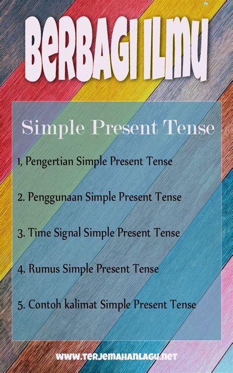 Selain itu tenses ini juga digunakan saat menyatakan. Rumus Simple Present Tense Dan Contohnya - Edukasi.Lif.co.id