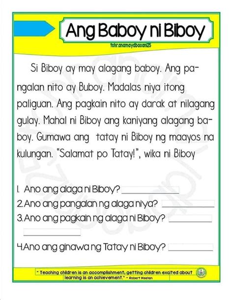 Pagbasa Filipino Reading Comprehension Worksheets For Pin On Vrogue