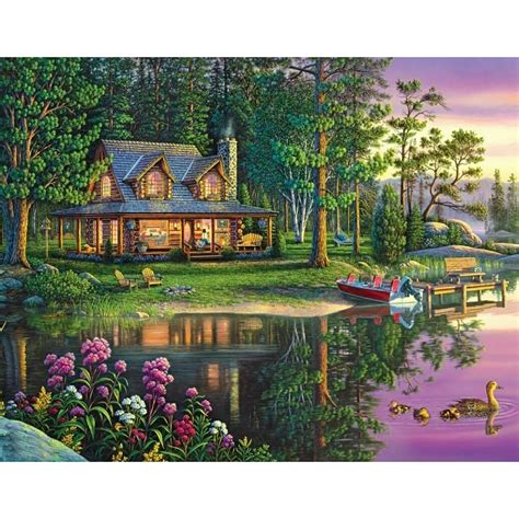 Diamond Painting Full Round Cottage Landscape （5040cm）