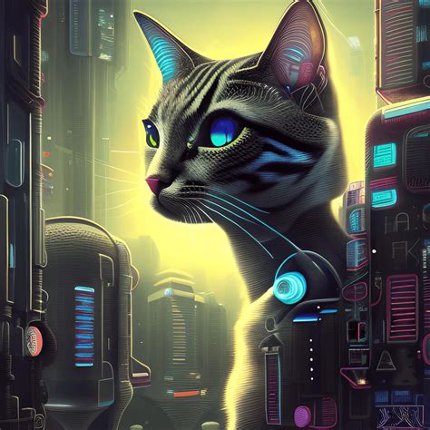 Cyberpunk Cat Graphic · Creative Fabrica