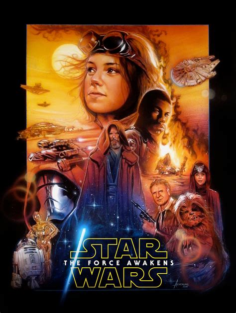 New Drew Struzan Style Star Wars The Force Awakens Poster