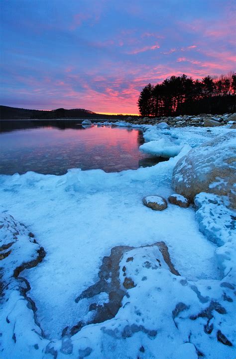 Winter Pink Quabbin Reservoir Ma Patrick Zephyr Photography