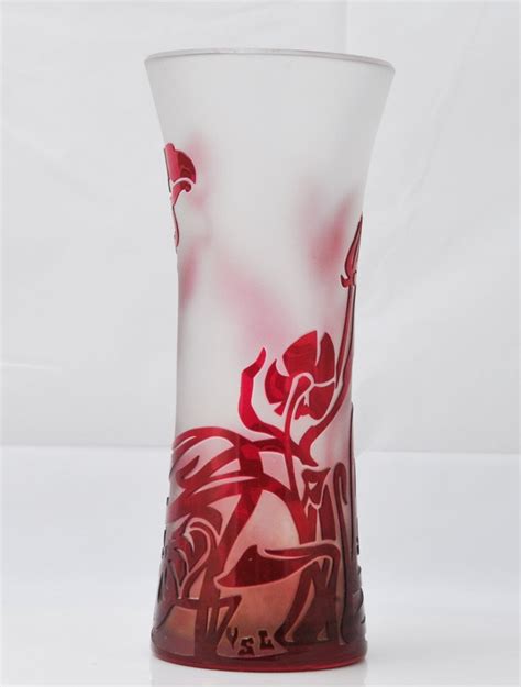 val st lambert cranberry cameo glass signed mar 20 2013 akiba antiques in fl cranberry