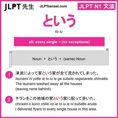 JLPT N1 Grammar という to iu Meaning JLPTsensei