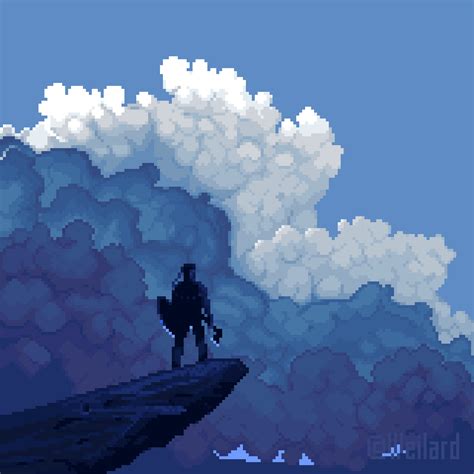 Evening By Weilard Pixel Art Landscape Cool Pixel Art Anime Pixel Art