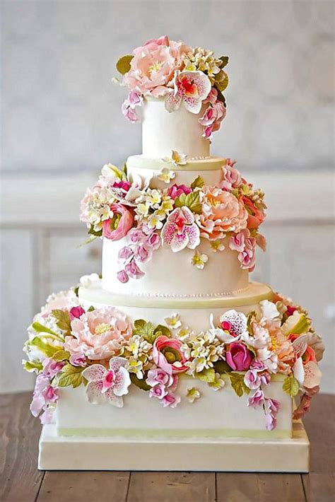 24 Outstanding Fondant Flower Wedding Cakes Fondant