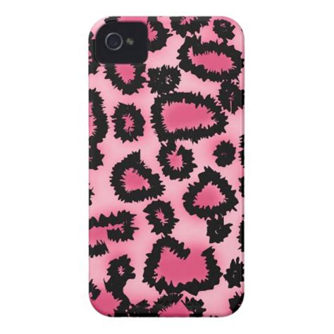 Pink And Black Leopard Print Pattern Iphone 4 Case Zazzle